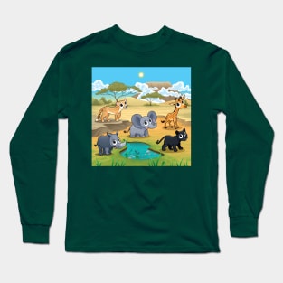 Jungle Scene Long Sleeve T-Shirt